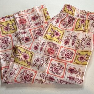 Joie Floral Wide Leg Pants - Pink and Yellow